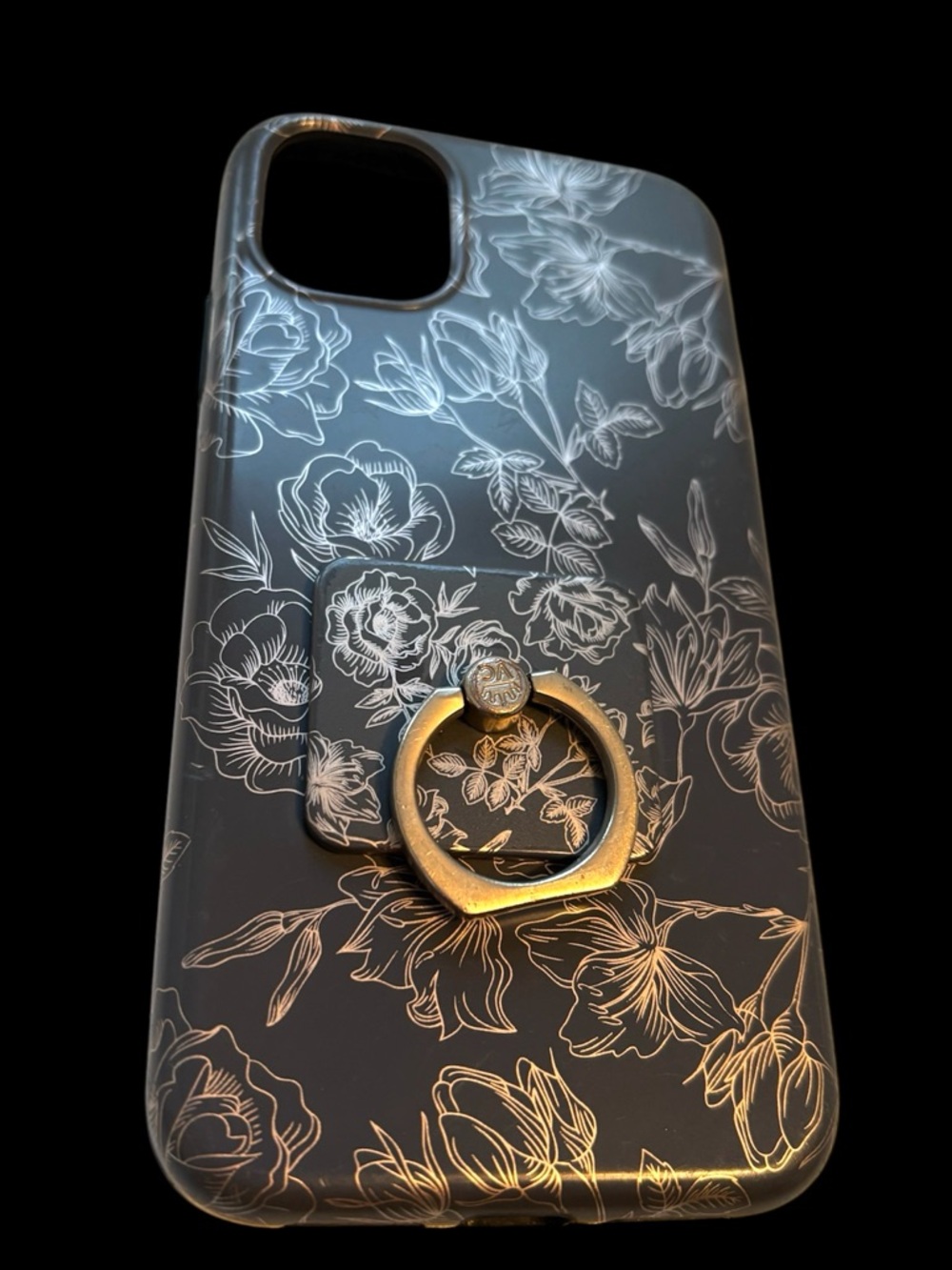 Velvet caviar Floral Black IPhone11 Case with Ring Stand